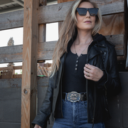  Crafted from luxurious lambskin leather in classic black, this jacket combines a modern hoody design with premium features for comfort, protection, and practicality.