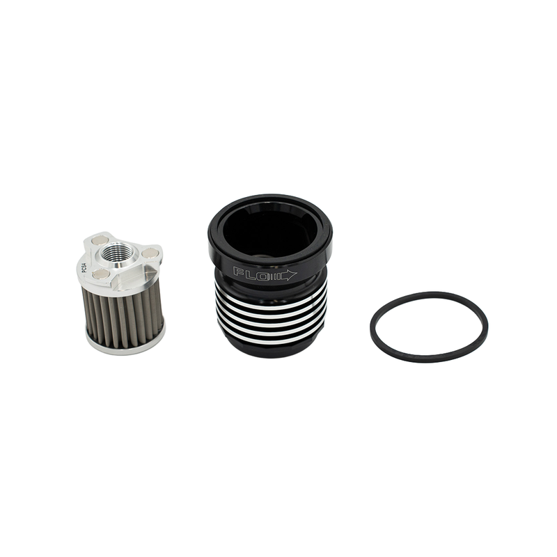 PC RACING FLO Spin-On Oil Filter - Harley-Davidson M8, Twin Cam, Evo & Buell (PCS4) - Black / Polished Fins