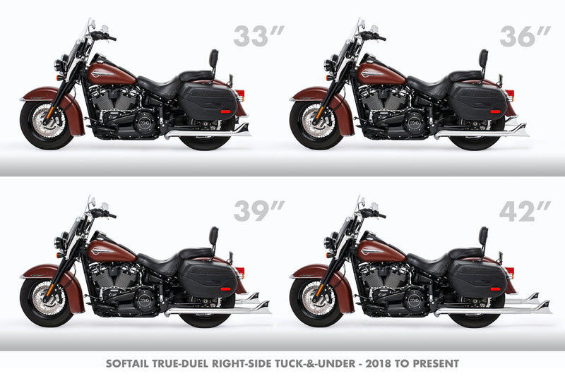 HARLEY M8 SOFTAIL 2.5" TUCK & UNDER TRUE DUALS FULL SYSTEM 2018-PRESENT BUNDLE *NOT FOR WIDE TIRE BIKES