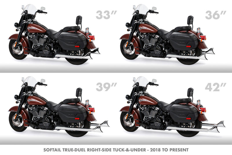 HARLEY M8 SOFTAIL 2.5" TUCK & UNDER TRUE DUALS FULL SYSTEM 2018-PRESENT BUNDLE *NOT FOR WIDE TIRE BIKES