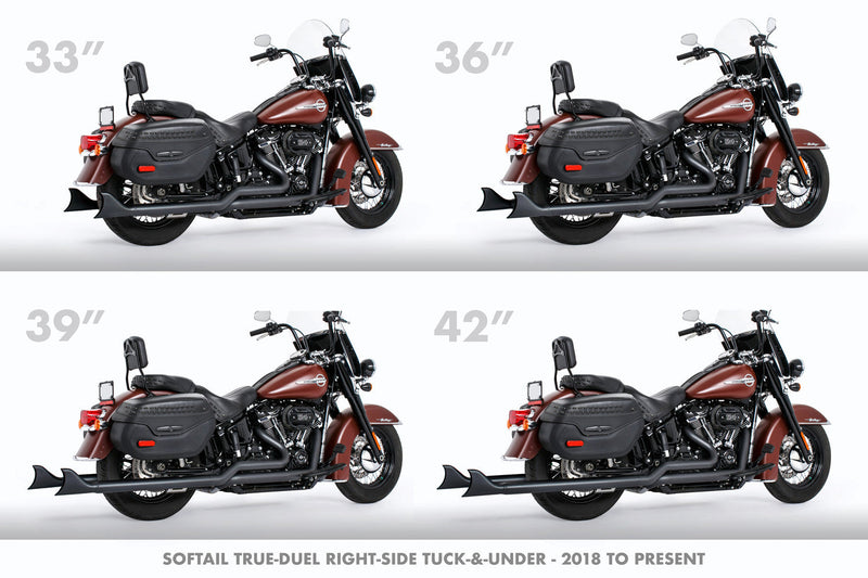 HARLEY M8 SOFTAIL 2.5" TUCK & UNDER TRUE DUALS FULL SYSTEM 2018-PRESENT BUNDLE *NOT FOR WIDE TIRE BIKES