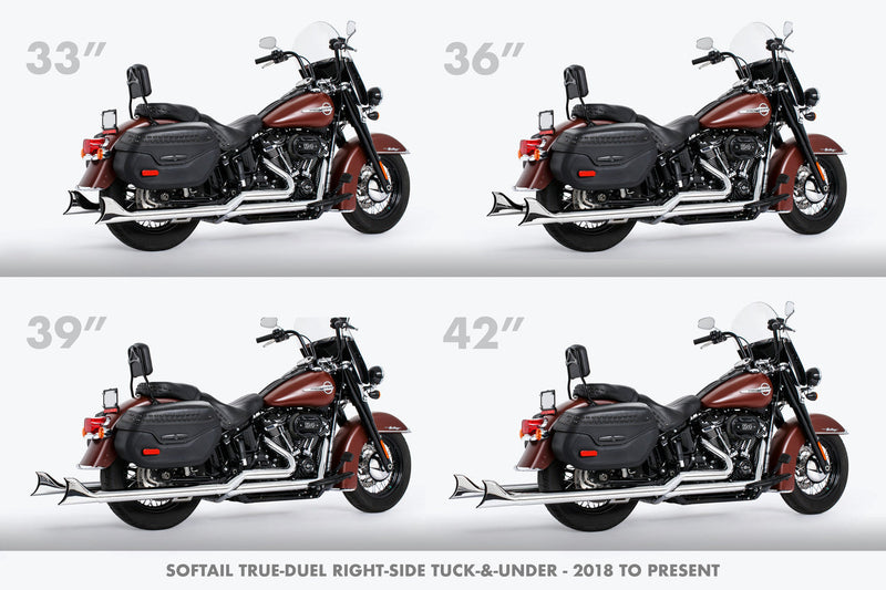 HARLEY M8 SOFTAIL 2.5" TUCK & UNDER TRUE DUALS FULL SYSTEM 2018-PRESENT BUNDLE *NOT FOR WIDE TIRE BIKES