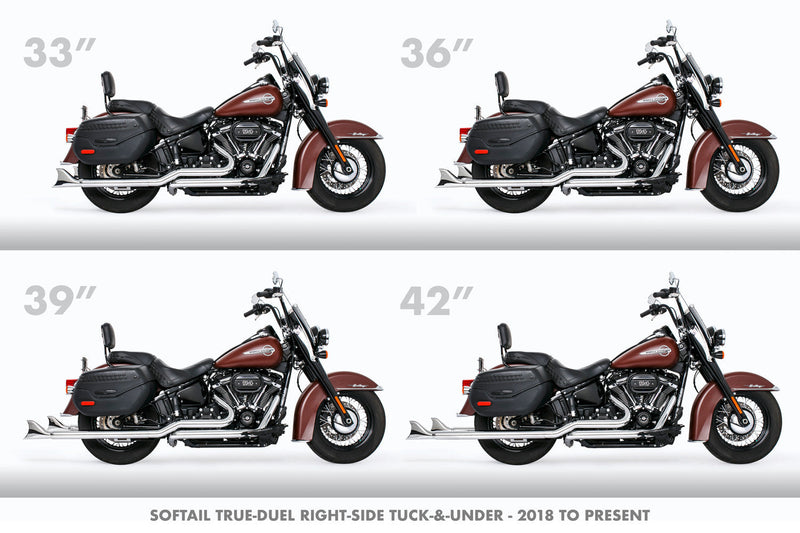 HARLEY M8 SOFTAIL 2.5" TUCK & UNDER TRUE DUALS FULL SYSTEM 2018-PRESENT BUNDLE *NOT FOR WIDE TIRE BIKES