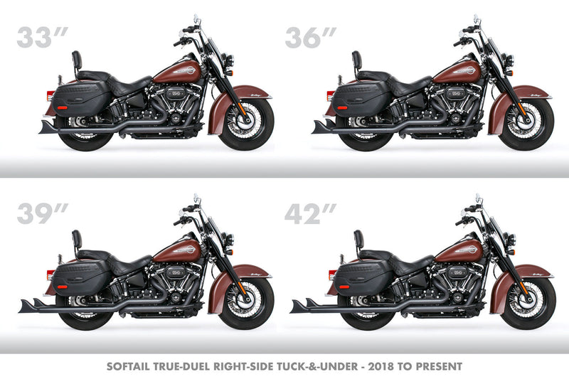 HARLEY M8 SOFTAIL 2.5" TUCK & UNDER TRUE DUALS FULL SYSTEM 2018-PRESENT BUNDLE *NOT FOR WIDE TIRE BIKES