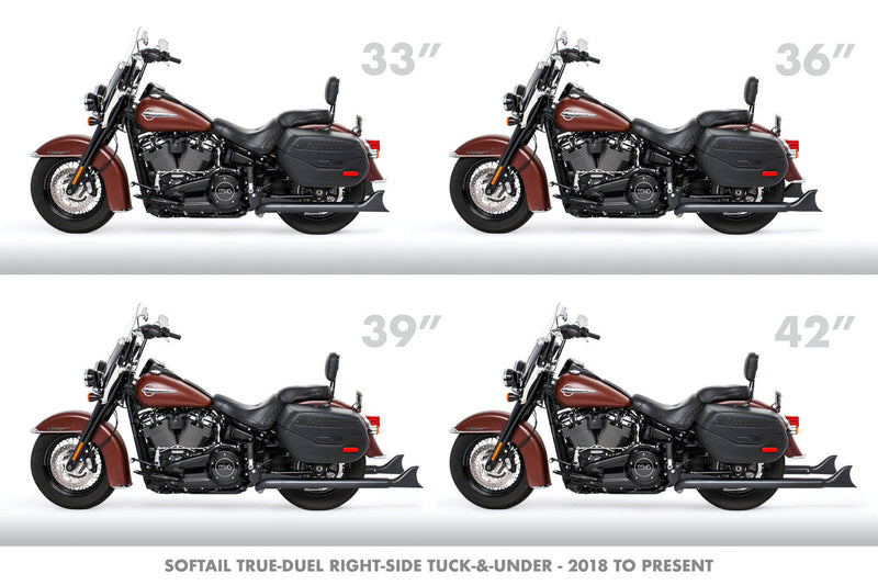HARLEY M8 SOFTAIL 2.5" TUCK & UNDER TRUE DUALS FULL SYSTEM 2018-PRESENT BUNDLE *NOT FOR WIDE TIRE BIKES