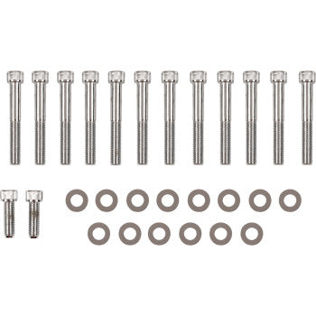 DRAG SPECIALTIES Bolt Set - Rocker Box - Knurled - Chrome - Sportster '71-'76