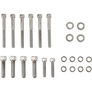 DRAG SPECIALTIES Bolt Set - Transmission Side Cover - Knurled/Socket-Head - Chrome - 5-Speed
