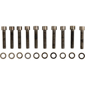 DRAG SPECIALTIES Bolt Kit - Cam Cover - Smooth - Black/Chrome - '99-'17 Twin Cam