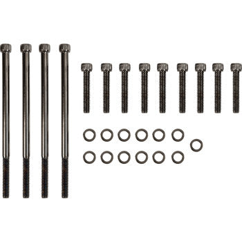 DRAG SPECIALTIES Bolt Kit - Primary Cover - Knurled - Black/Chrome - '07-'16 Touring