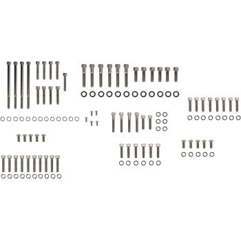 DRAG SPECIALTIES Bolt Kit - Complete Motor - Knurled/Socket-Head - Black/Chrome - '07-'17 Softail/Dyna