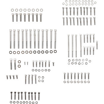 DRAG SPECIALTIES Bolt Kit - Engine - Knurled/Socket-Head - Chrome - FLH / FLT '17-'21
