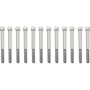 DRAG SPECIALTIES Bolt Kit - Crankcase - Knurled/Socket-Head - Chrome - FLH / FLT '17-'21