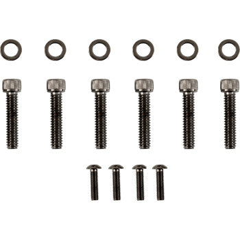 DRAG SPECIALTIES Bolt Kit - Handlebar Controls - Knurled/Socket-Head - Black/Chrome - FL / FX '17-'21