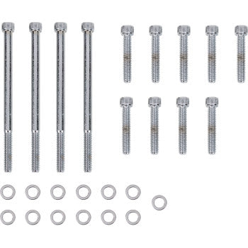 DRAG SPECIALTIES Bolt Kit - Outer Primary - Knurled/Socket-Head - Chrome - M8