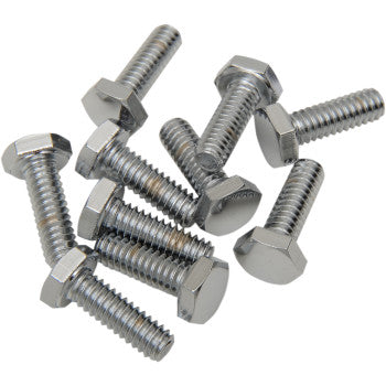 DRAG SPECIALTIES Replacement Hex-Head Bolt - Chrome - 1/4"-20 x 7/8" - 10-Pack