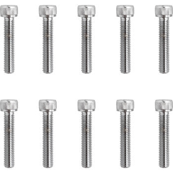 DRAG SPECIALTIES Replacement Socket-Head Bolt - Knurled/Fine Thread - #10-32 x 1" - 10-Pack