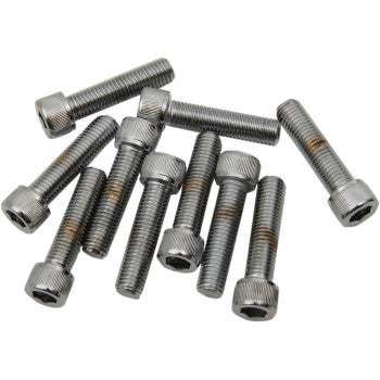 DRAG SPECIALTIES Replacement Fine Thread Socket-Head Bolt - Knurled - 5/16"-24 x 1-1/4" - 10-Pack