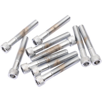 DRAG SPECIALTIES Replacement Fine Thread Socket-Head Bolt - Knurled - 5/16"-24 x 2-1/4" - 10-Pack