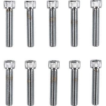 DRAG SPECIALTIES Replacement Socket-Head Bolt - Knurled/Fine Thread - 1/4"-28 x 1-1/4" - 10 Pack
