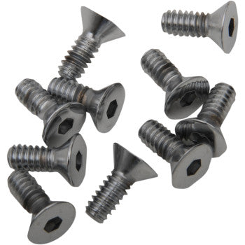 DRAG SPECIALTIES Countersunk Socket-Head Bolts - Flat-Head - Chrome - 10-24 x 3/4" - 10-Pack