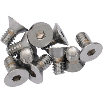 DRAG SPECIALTIES Countersunk Socket-Head Bolts - Flat-Head - Chrome - 1/4"-20 x 5/8" - 10-Pack