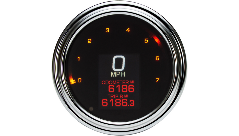 DAKOTA DIGITAL Tank Speedometer - Chrome Bezel - 2011-2023 4.5-5" Harley