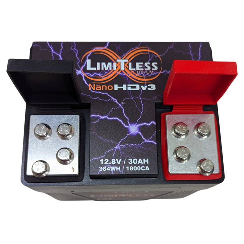 Limitless Lithium - Nano-HDv3 - 30AH Battery - With Battery Maintainer - (LifePO4) Harley Touring