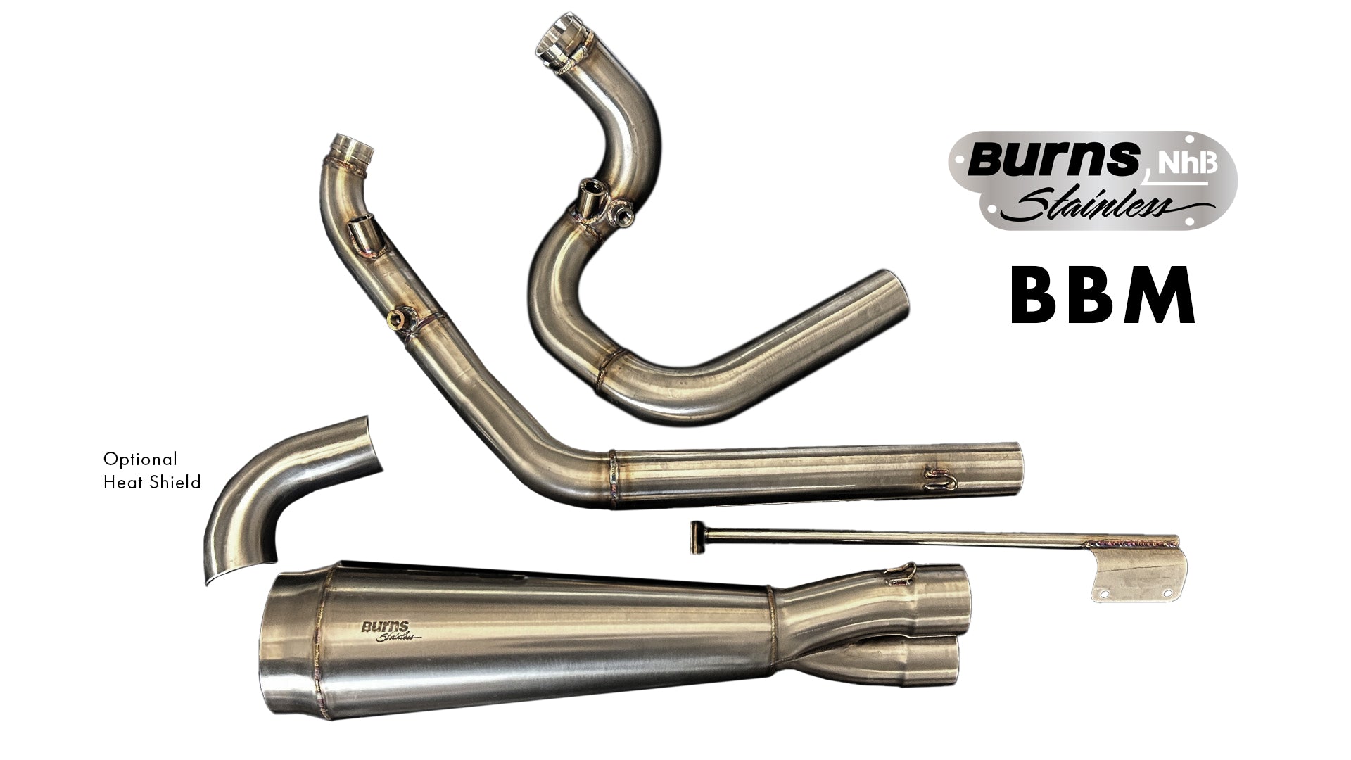 BURNS STAINLESS NhB Exhaust for M8 Baggers — Lifestyle Cycles