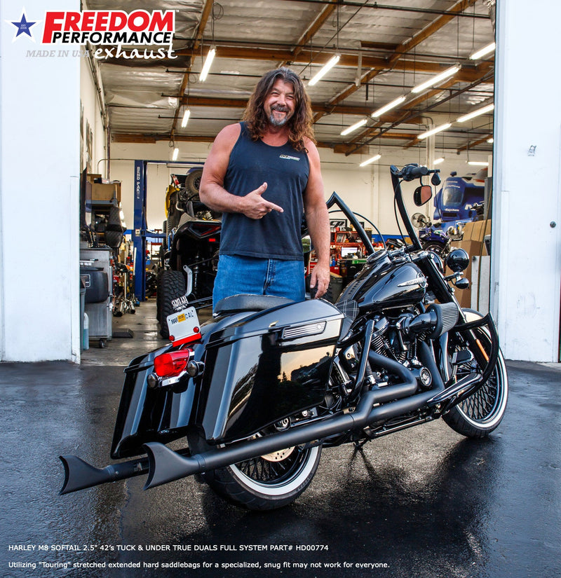 HARLEY M8 SOFTAIL 2.5" TUCK & UNDER TRUE DUALS FULL SYSTEM 2018-PRESENT BUNDLE *NOT FOR WIDE TIRE BIKES