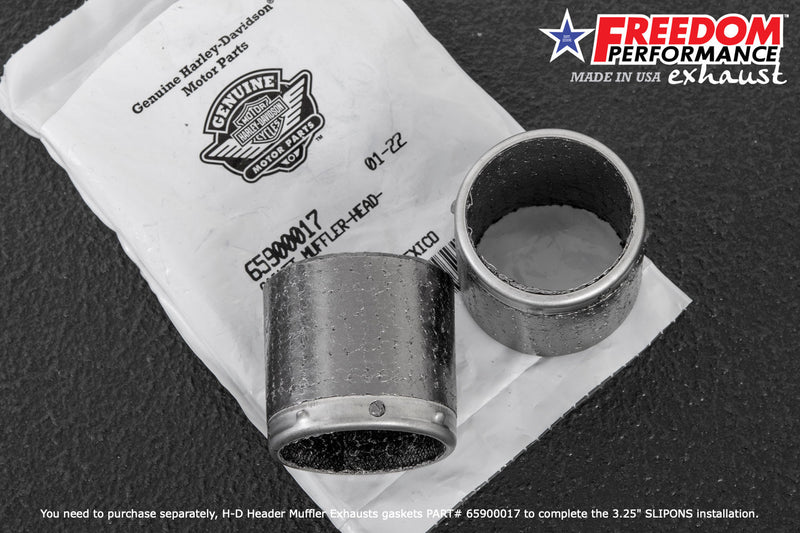 FREEDOM EXHAUST -  SOFTAIL/M8 WIDE TIRE STANDARD, LOW RIDER, SLIM, FAT BOY, BREAKOUT & STREET BOB 3.25" SLIP-ONS