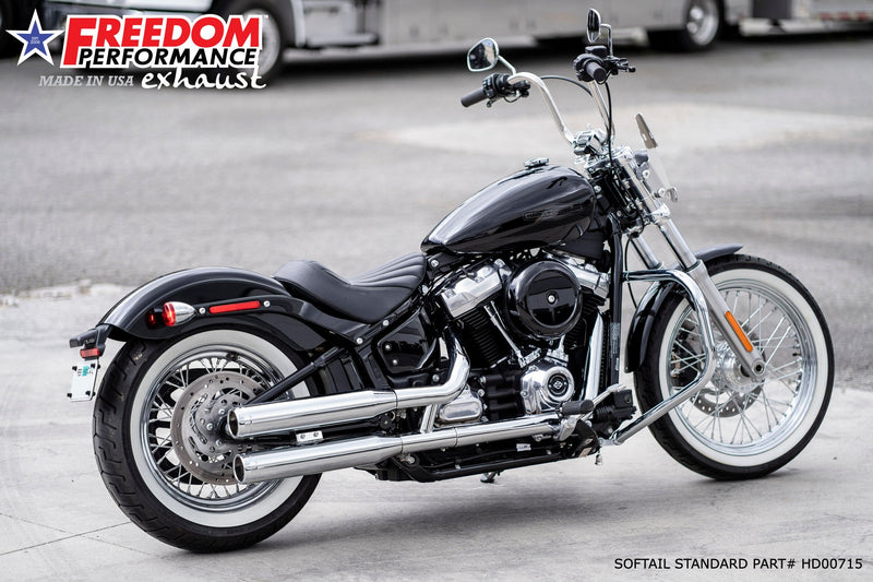FREEDOM EXHAUST -  SOFTAIL/M8 WIDE TIRE STANDARD, LOW RIDER, SLIM, FAT BOY, BREAKOUT & STREET BOB 3.25" SLIP-ONS