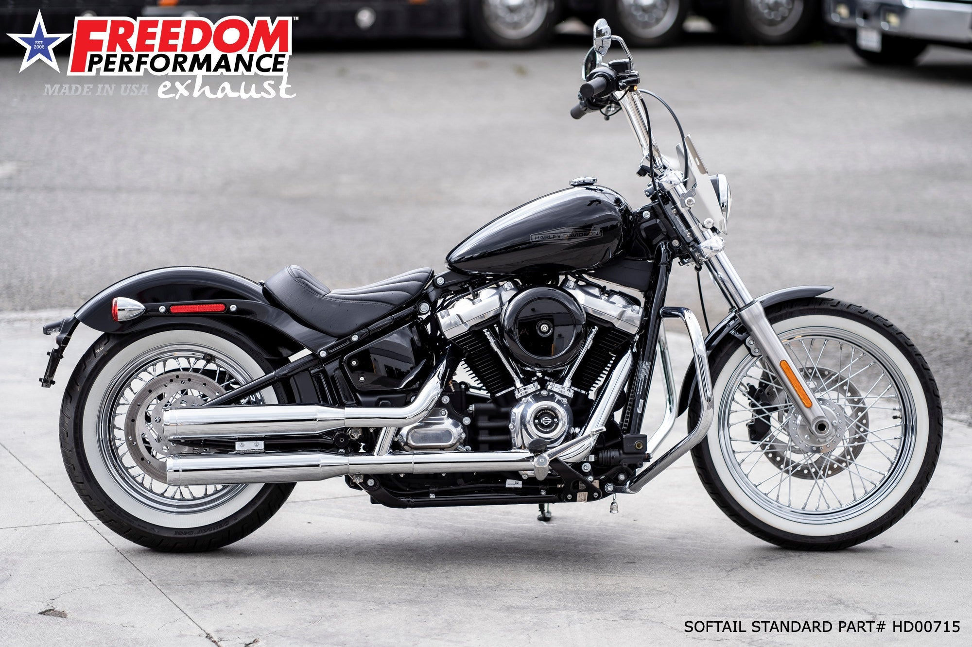 FREEDOM EXHAUST - SOFTAIL/M8 WIDE TIRE STANDARD, LOW RIDER, SLIM