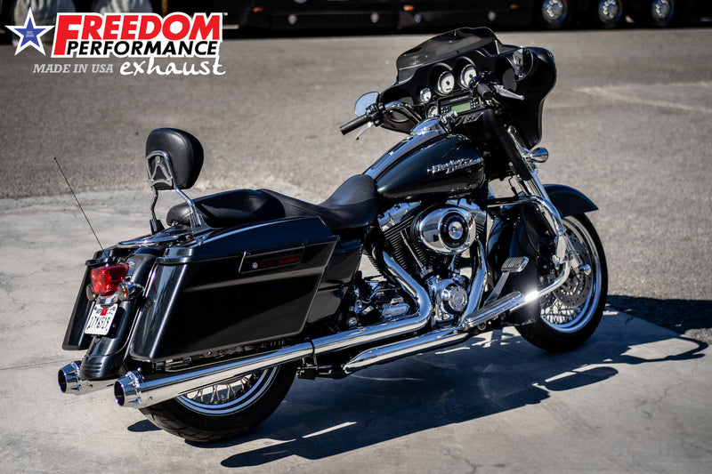 FREEDOM EXHAUST -  TOURING/TRIKE AMERICAN OUTLAW & COMBAT FLUTED 4.5" MEGAPHONE SLIP-ONS