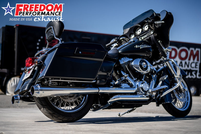 FREEDOM EXHAUST -  TOURING/TRIKE AMERICAN OUTLAW & COMBAT FLUTED 4.5" MEGAPHONE SLIP-ONS