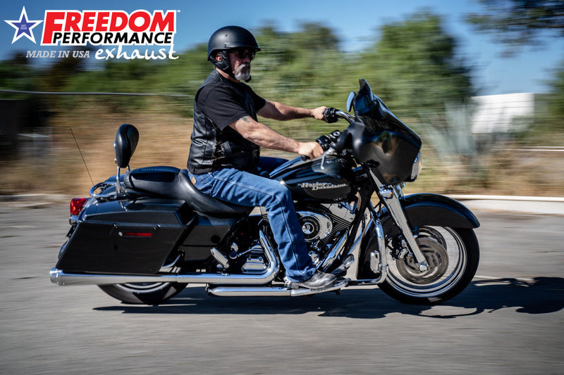 FREEDOM EXHAUST -  TOURING/TRIKE AMERICAN OUTLAW & COMBAT FLUTED 4.5" MEGAPHONE SLIP-ONS