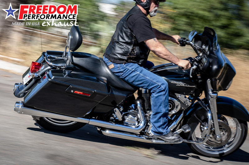 FREEDOM EXHAUST -  TOURING/TRIKE AMERICAN OUTLAW & COMBAT FLUTED 4.5" MEGAPHONE SLIP-ONS