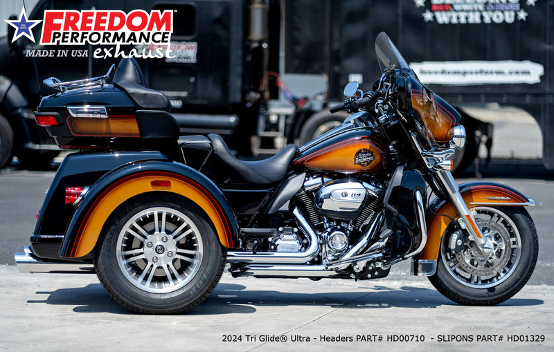 HARLEY FREE WHEELER RIGHT SIDE TUCK & UNDER & CLASSIC TRUE-DUAL HEADERS BUNDLE