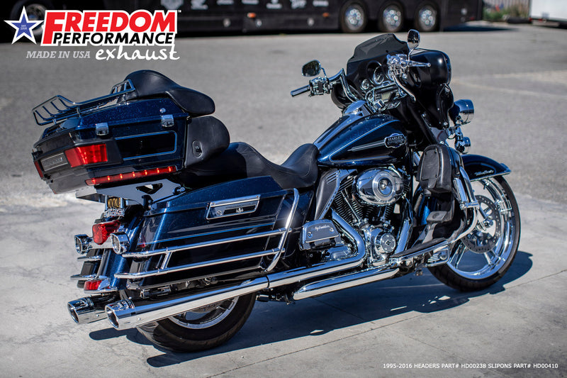 FREEDOM EXHAUST -  TOURING/TRIKE AMERICAN OUTLAW & COMBAT FLUTED 4.5" MEGAPHONE SLIP-ONS