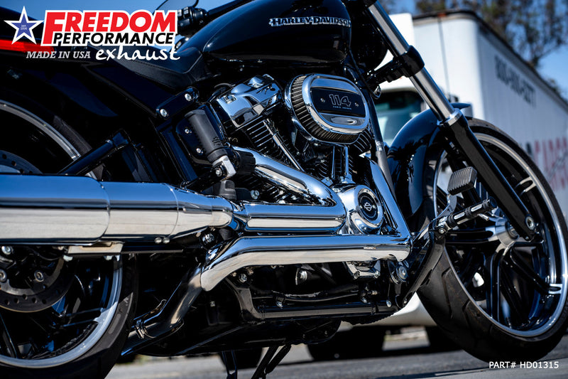 FREEDOM EXHAUST -  SOFTAIL/M8 FAT BOY BREAKOUT ONLY 4.5” TWO-STEP TUCK & UNDER FULL SYSTEM 2018-PRESENT