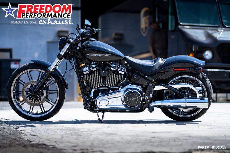 FREEDOM EXHAUST -  SOFTAIL/M8 FAT BOY BREAKOUT ONLY 4.5” TWO-STEP TUCK & UNDER FULL SYSTEM 2018-PRESENT