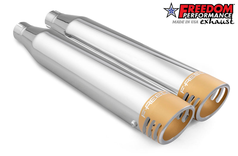 FREEDOM EXHAUST -  SOFTAIL/M8 WIDE TIRE STANDARD, LOW RIDER, SLIM, FAT BOY, BREAKOUT & STREET BOB 3.25" SLIP-ONS