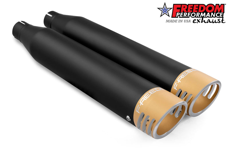 FREEDOM EXHAUST -  SOFTAIL/M8 WIDE TIRE STANDARD, LOW RIDER, SLIM, FAT BOY, BREAKOUT & STREET BOB 3.25" SLIP-ONS