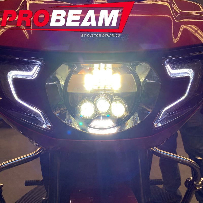 CUSTOM DYNAMICS 7" Probeam LED Headlamp - Indian - Black
