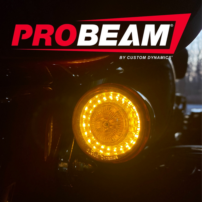 CUSTOM DYNAMICS ProBEAM® Front Halo Turn Signals CVO - JAE - Amber