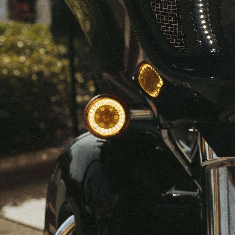 CUSTOM DYNAMICS ProBEAM® Front Halo Turn Signals CVO - JAE - Amber