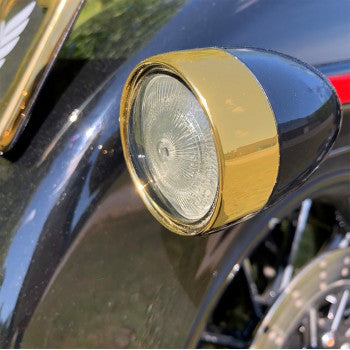 CUSTOM DYNAMICS Bezel/Lenses for ProBEAM® Bullet Turn Signals - Gold/Smoke