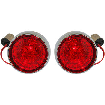 CUSTOM DYNAMICS ProBeam® Bullet Bezel Rear LED Turn Signal Inserts - 1157 - Chrome - Red Lens