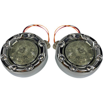 CUSTOM DYNAMICS ProBEAM® Bullet Ringz Front Turn Signals 1157 - Chrome - Smoke Lens