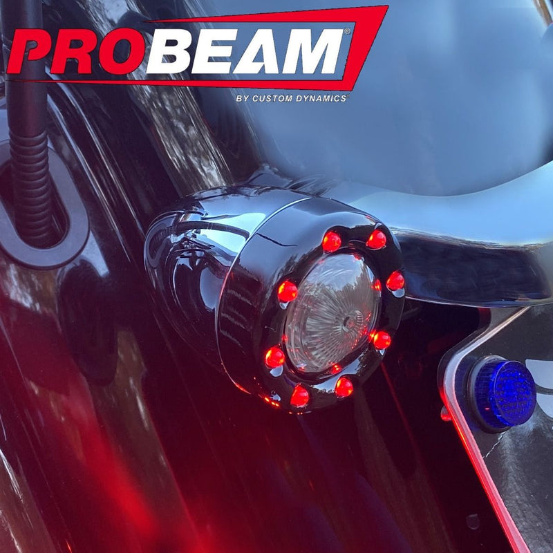 CUSTOM DYNAMICS ProBEAM® Bullet Ringz™ 1157 Rear Turn Signals - Black - Smoke Lens