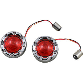 CUSTOM DYNAMICS ProBEAM® Bullet Ringz™ 1157 Rear Turn Signals - Chrome - Red Lens